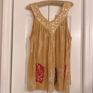SOL women’s fun in the sun sequined v-neck  cover up in tangerine size OS